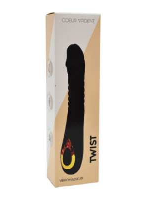 TWIST Noir, Vibromasseur "va-et-vient" USB en silicone médical, doté de 18 modes de stimulation - BQ586BLK
